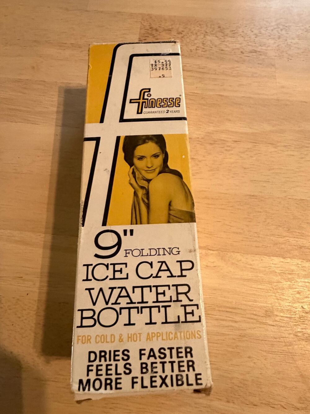 Vintage Finesse 9" Folding Ice Cap Water Bottle Hot Cold Pack In Box